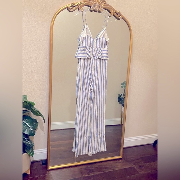 BCBGENERATION Striped Blue and White Jumpsuit Size 8 - Picture 11 of 13